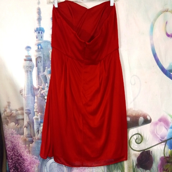 David's bridal red strapless dress - Picture 6 of 9